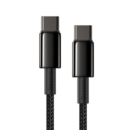 USB-C Data- en oplaadkabel - USB-C Baseus Tungsten Tungsten Gold, 100W, 1m, Zwart CATWJ-01 CATWJ-01