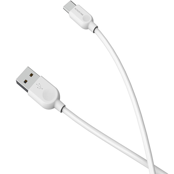 Gegevens- en oplaadkabel USB-A - USB-C Borofone BX14 LinkJet, 18W, 1m, Wit