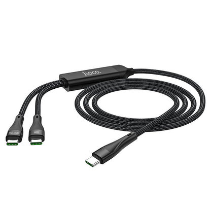 USB-C data- en oplaadkabel - USB-C HOCO U102 Super, 100W, 1,2 m, zwart