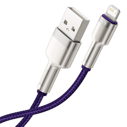 Data- en Oplaadkabel USB-A - Lightning Baseus Cafule Metal Series, 18W, 2m, Paars CALJK-B05