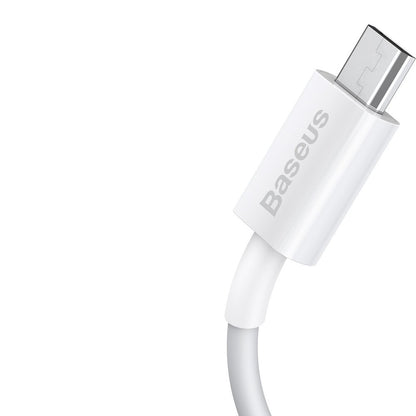 Data- en oplaadkabel USB-A - microUSB Baseus Superior Series, 18W, 1m, Wit CAMYS-02