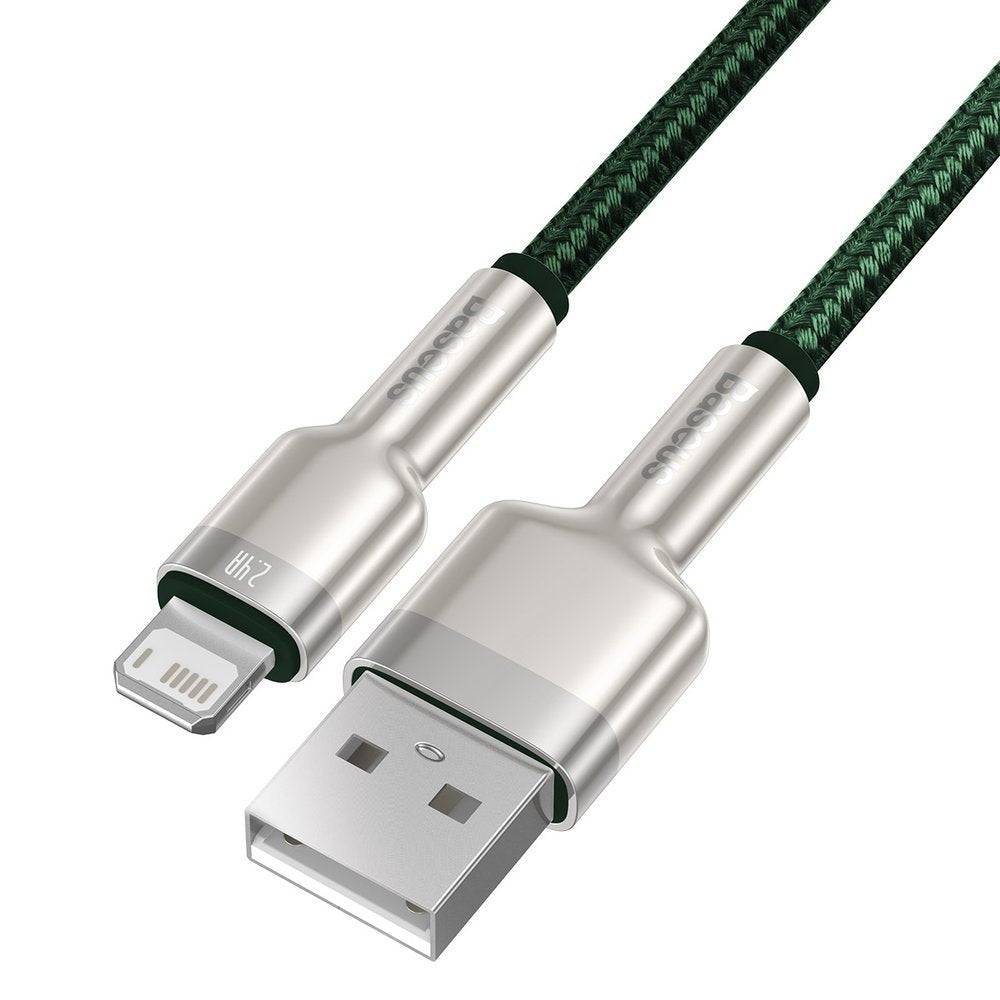 USB-A - Lightning Daten- und Ladekabel Baseus Cafule Metal Series, 18W, 1m, Grün CALJK-A06