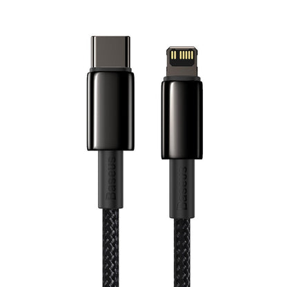 Data- en oplaadkabel USB-C - Lightning Baseus Tungsten Tungsten Gold, 20W, 1m, Zwart CATLWJ-01 CATLWJ-01