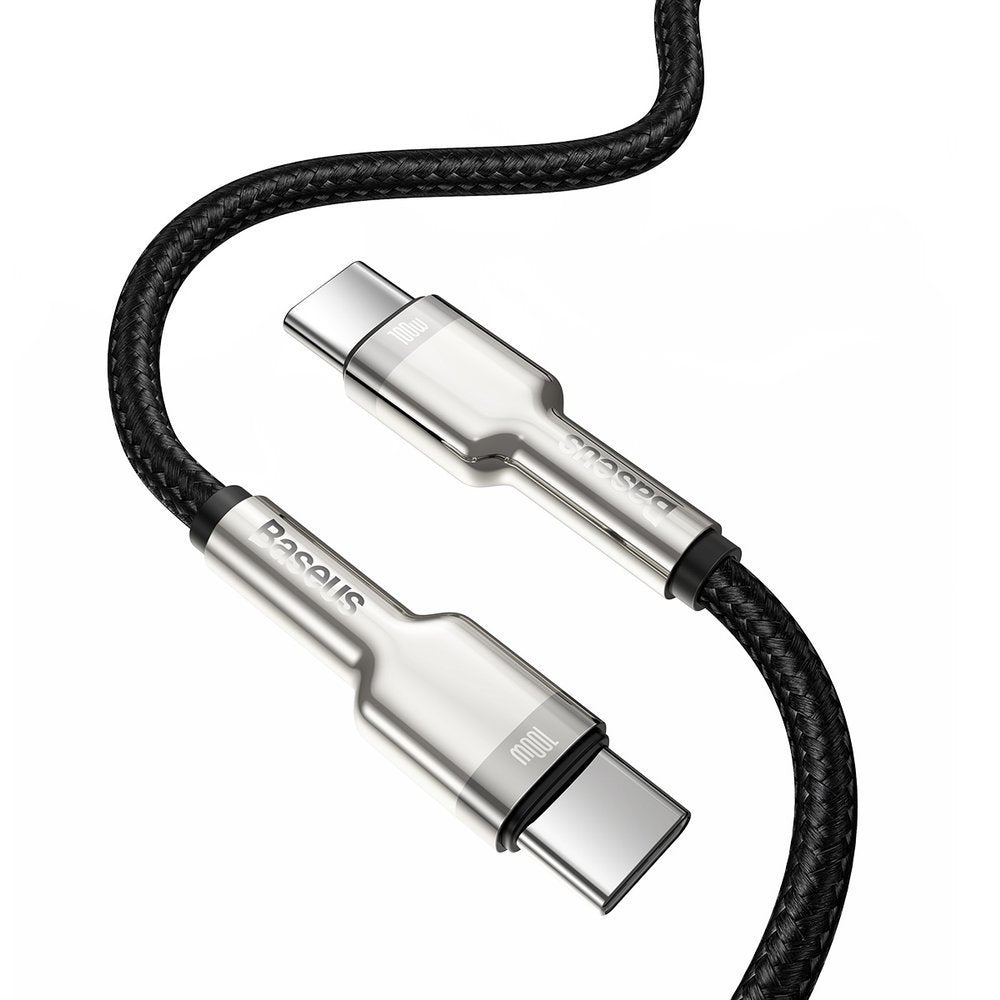 USB-C Data en Oplaadkabel - USB-C Baseus Cafule, 100W, 2m, Zwart CATJK-D01