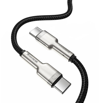 USB-C Data en Oplaadkabel - USB-C Baseus Cafule, 100W, 2m, Zwart CATJK-D01