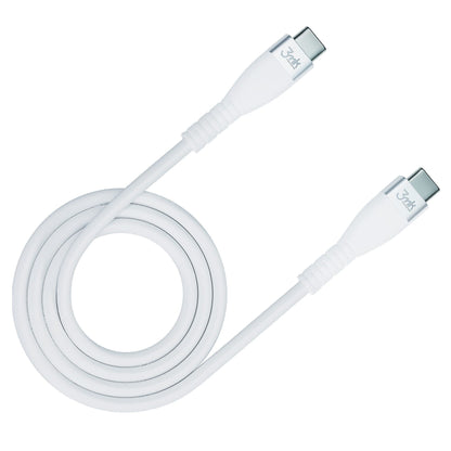 USB-C Data- en Oplaadkabel - USB-C 3MK Hyper Silicone, 60W, 1m, Wit