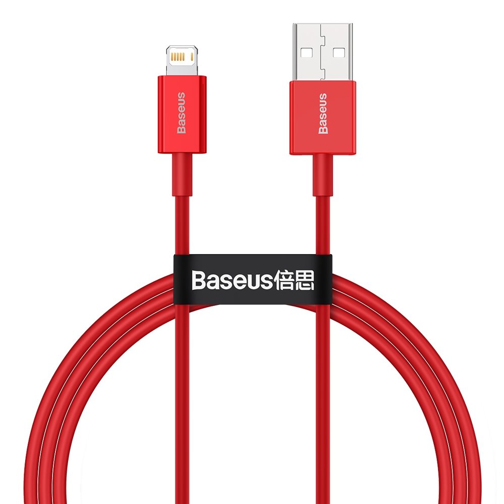 Gegevens- en oplaadkabel USB-A - Lightning Baseus Superior Series, 20W, 1m, Rood CALYS-A09 