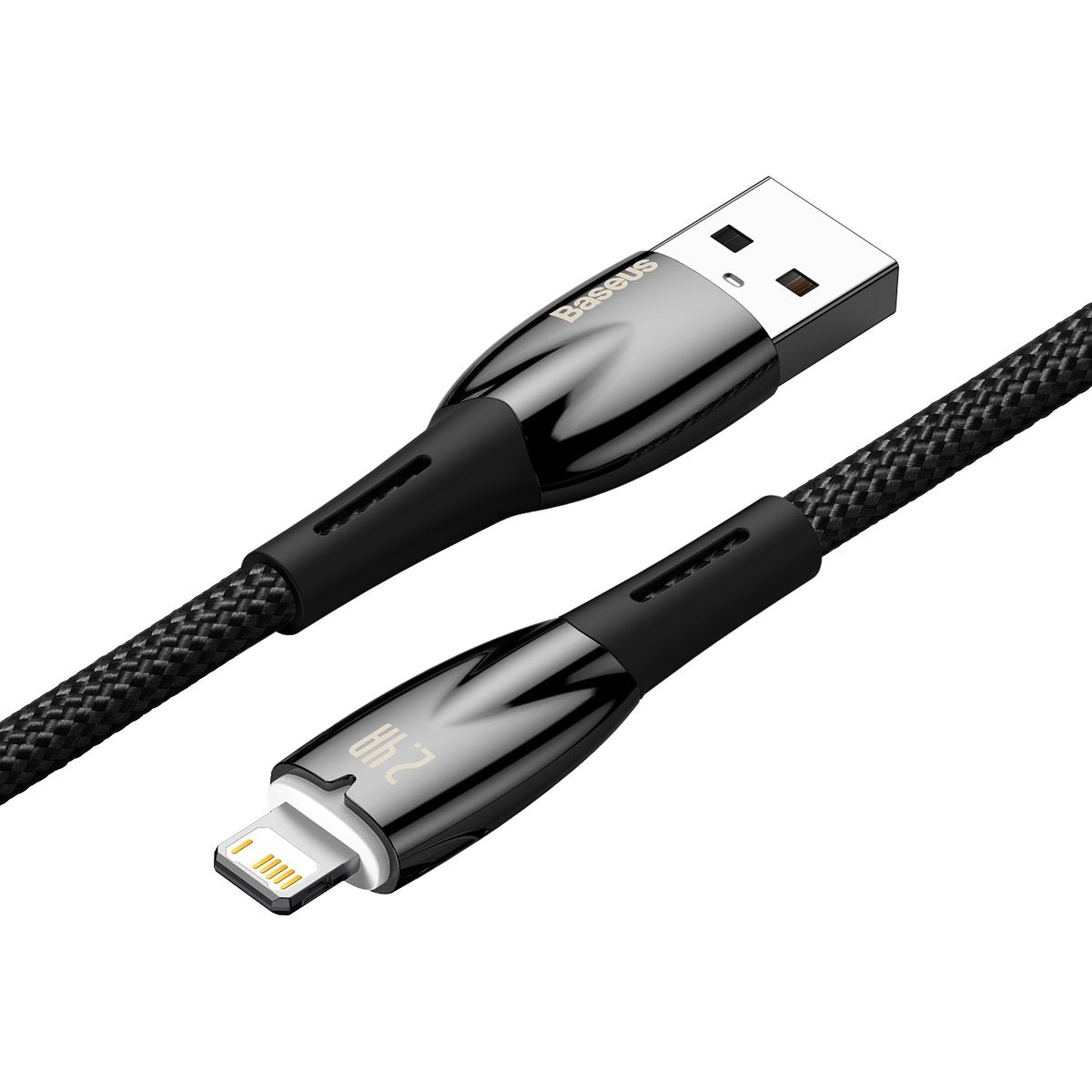 Baseus Glimmer Series USB-A - Lightning Data- en oplaadkabel, 20W, 2m, Zwart 