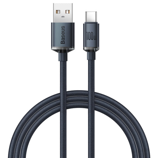 Câble de données et de charge USB-A à USB-C Baseus Crystal Shine Series, 100W, 1.2m, noir CAJY000401