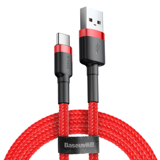 Data- en oplaadkabel USB-A - USB-C Baseus Cafule, 60W, 0,5m, Rood CATKLF-A09 