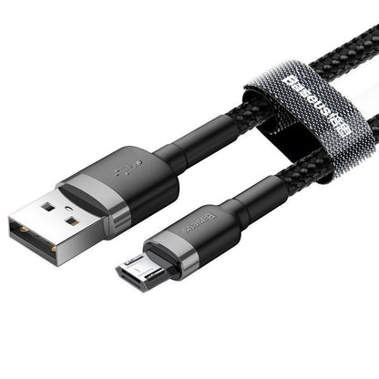 Data- en oplaadkabel USB-A - microUSB Baseus Cafule, 18W, 0,5m, Grijs CAMKLF-AG1