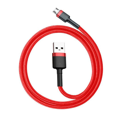 Data- en oplaadkabel USB-A - microUSB Baseus Cafule, 18W, 1m, Rood CAMKLF-B09