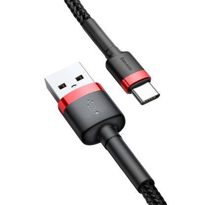 Data- en oplaadkabel USB-A - USB-C Baseus Cafule, 18W, 0,5m, Rood CATKLF-D91 