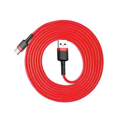 Data- en oplaadkabel USB-A - USB-C Baseus Cafule, 18W, 2m, Rood CATKLF-C09