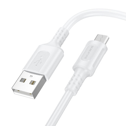 Câble de données et de charge USB-A - microUSB Borofone BX111 Feliz, 18W, 1m, blanc 