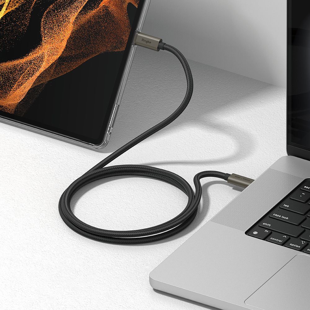 Câble de Données et de Charge USB-C - USB-C Ringke 2X2, 240W, 1m, Noir