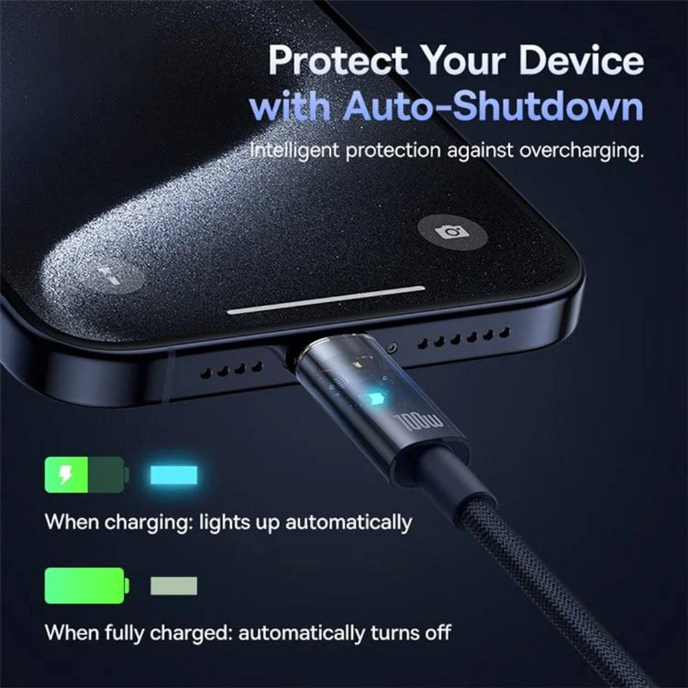 USB-C Daten- und Ladekabel - USB-C Baseus Explorer, 100W, 1m, Marineblau P10319704321-00
