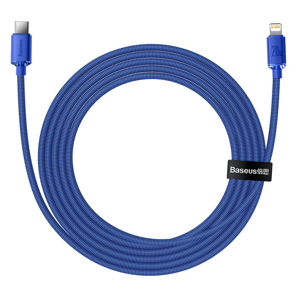 Câble de Données et de Charge USB-C - Lightning Baseus Crystal Shine Series, 20W, 1.2m, Bleu CAJY000203