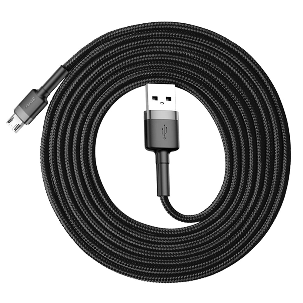 Data- en Oplaadkabel USB-A - microUSB Baseus Cafule, 18W, 2m, Grijs CAMKLF-CG1