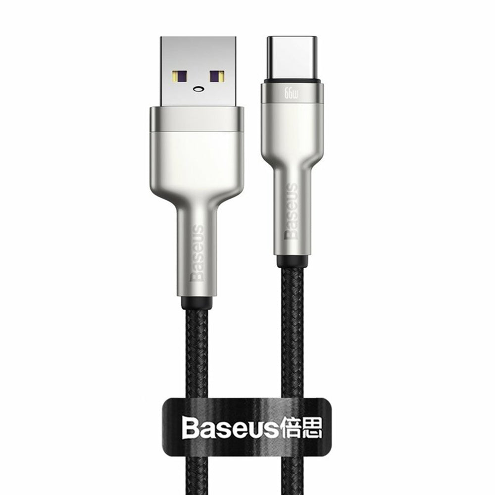 Data- en Oplaadkabel USB-A - USB-C Baseus Cafule Metal Series, 66W, 2m, Zwart CAKF000201