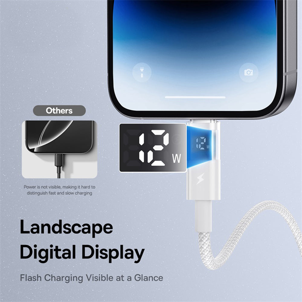 Data- en Oplaadkabel USB-A - Lightning Baseus Display 2, 18W, 2m, Wit P10382700211-01