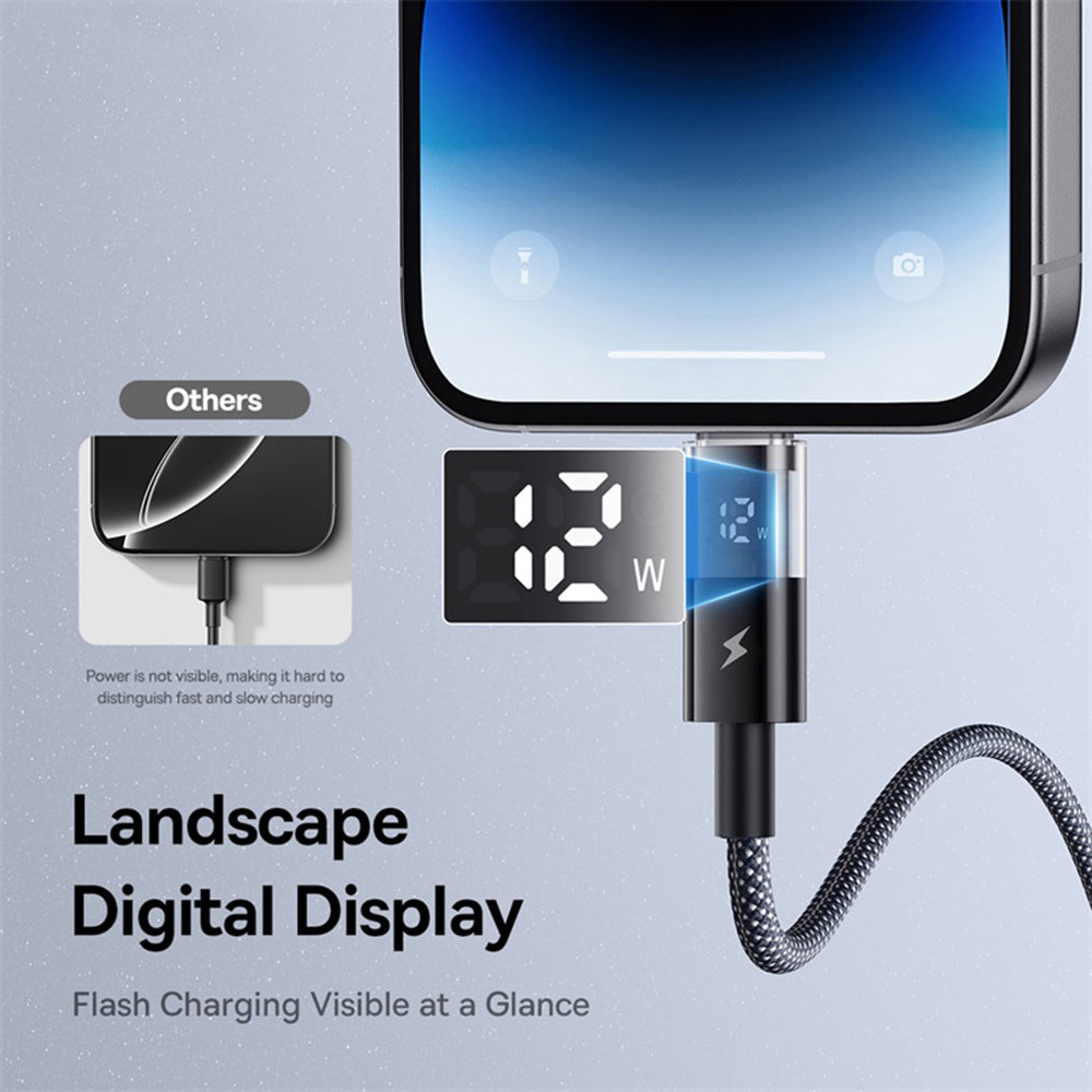 Câble de Données et de Charge USB-A - Lightning Baseus Display 2, 18W, 2m, Noir P10382700121-01