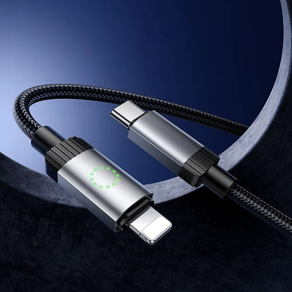 USB-C - Lightning datakabel en oplaadkabel HOCO X117, 27W, 1m, Zwart