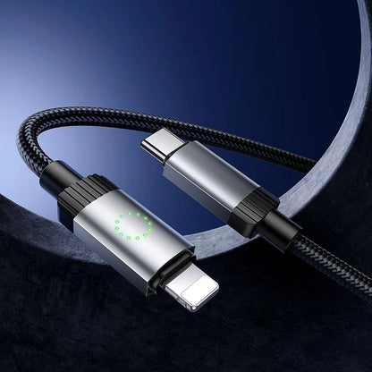 USB-C - Lightning datakabel en oplaadkabel HOCO X117, 27W, 1m, Zwart