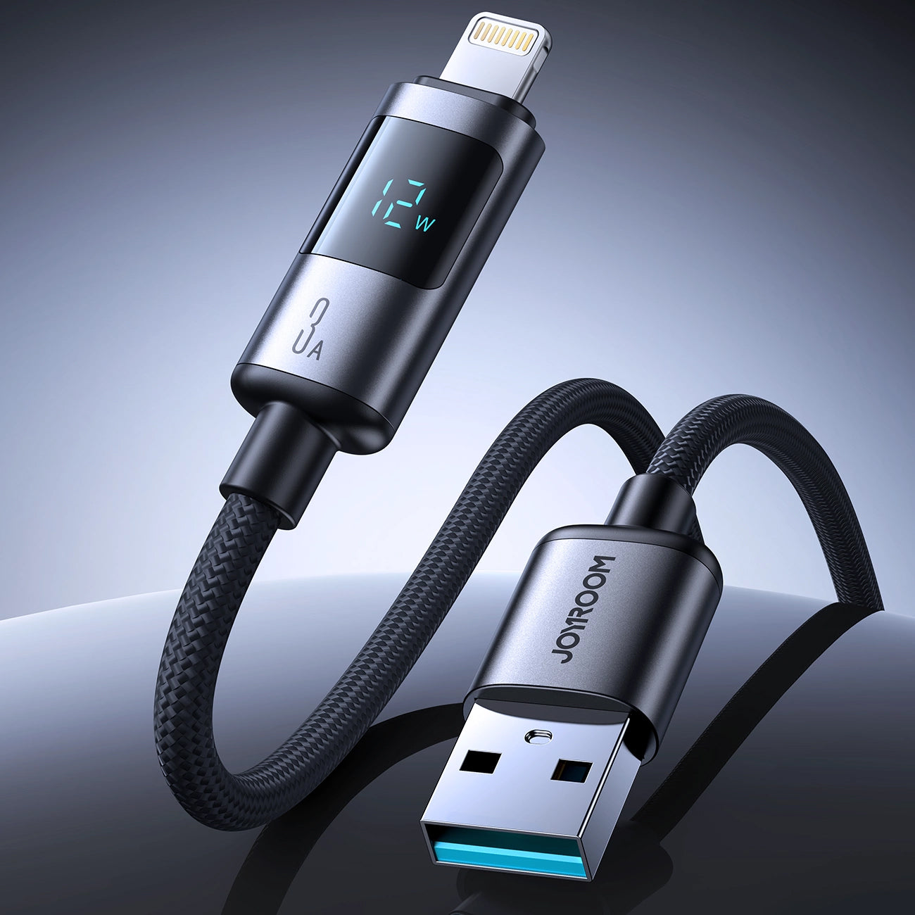 Câble de Données et de Charge USB-A - Lightning Joyroom S-A16 Pro Prism Display, 12W, 1.2m, Noir
