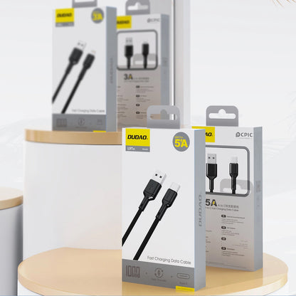Data- en Oplaadkabel USB-A - USB-C Dudao L9T, 100W, 1m, Zwart