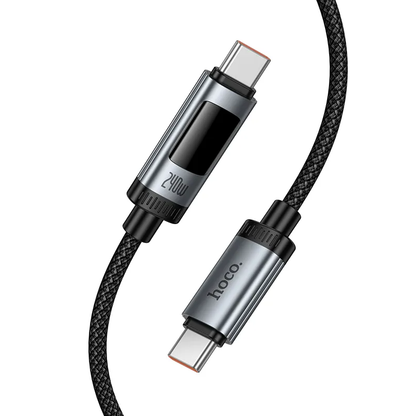 Câble de Données et de Charge USB-C - USB-C HOCO Display U148, 240W, 1.2m, Noir