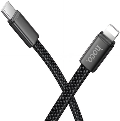 USB-C - Lightning Data- en Oplaadkabel HOCO X125, 30W, 1m, Zwart
