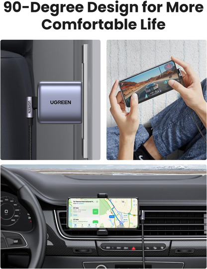 USB-C Daten- und Ladekabel - USB-C UGREEN US255 Angled, 60W, 3m, Grau