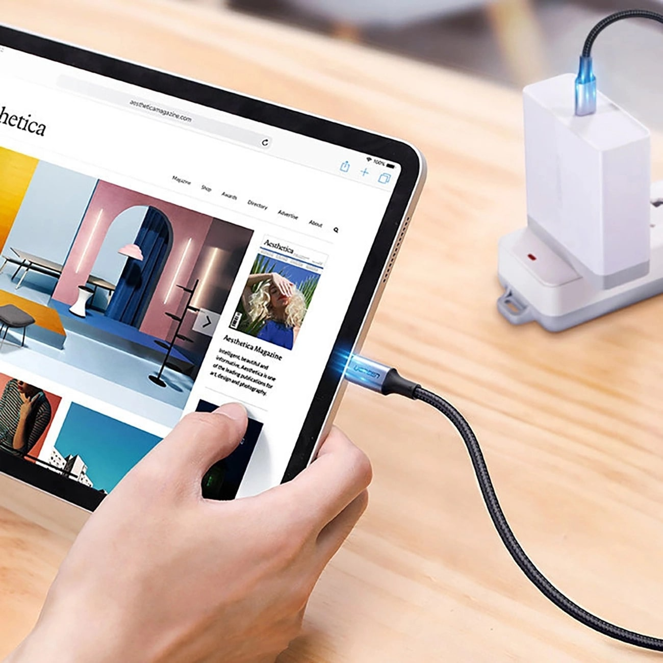 USB-C Data- en Oplaadkabel - USB-C UGREEN US316, 100W, 3m, Gri