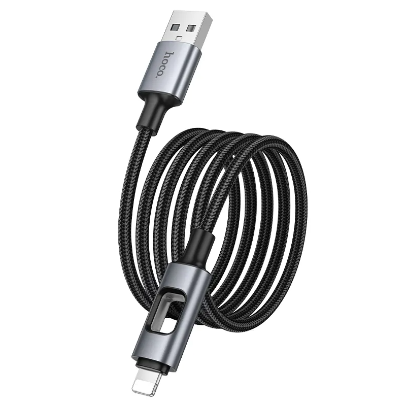 Câble de Données et de Charge USB-A - Lightning HOCO U144 Led, 18W, 1.2m, Noir