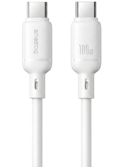 USB-C Data- en Oplaadkabel - USB-C Baseus Silky, 100W, 1m, Wit P10377704213-00