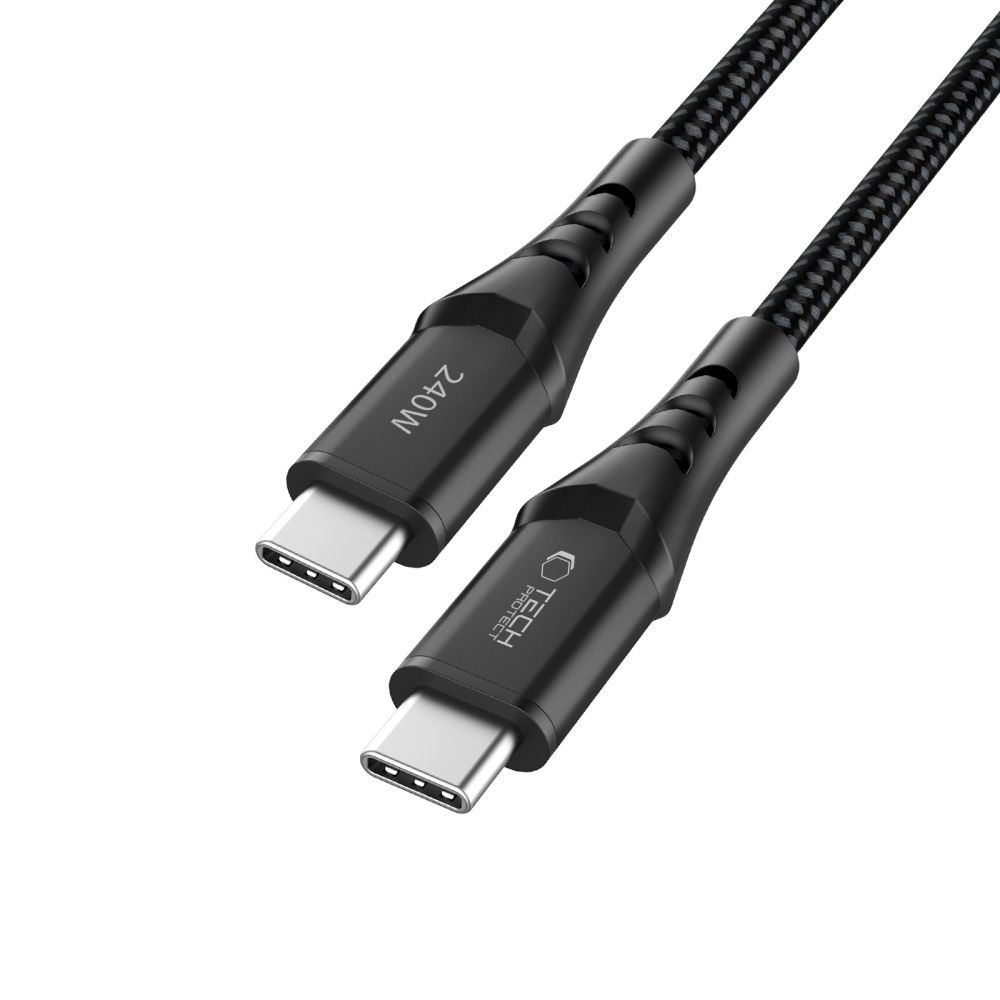USB-C Data- en Oplaadkabel - USB-C Tech-Protect UB11T Ultraboost, 240W, 1m, Zwart