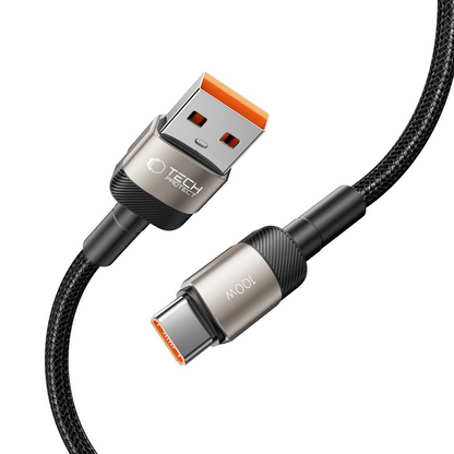 USB-A naar USB-C Data- en Oplaadkabel Tech-Protect Ultraboost EVO, 100W, 1m, Zilver