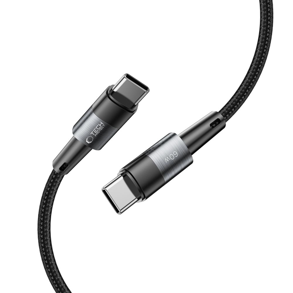 USB-C Data- en Oplaadkabel - USB-C Tech-Protect Ultraboost, 60W, 2m, Grijs