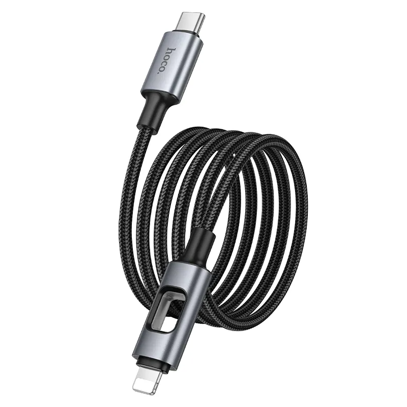 USB-C - Lightning Datakabel en Oplaadkabel HOCO U144 Led, 27W, 1,2m, Zwart