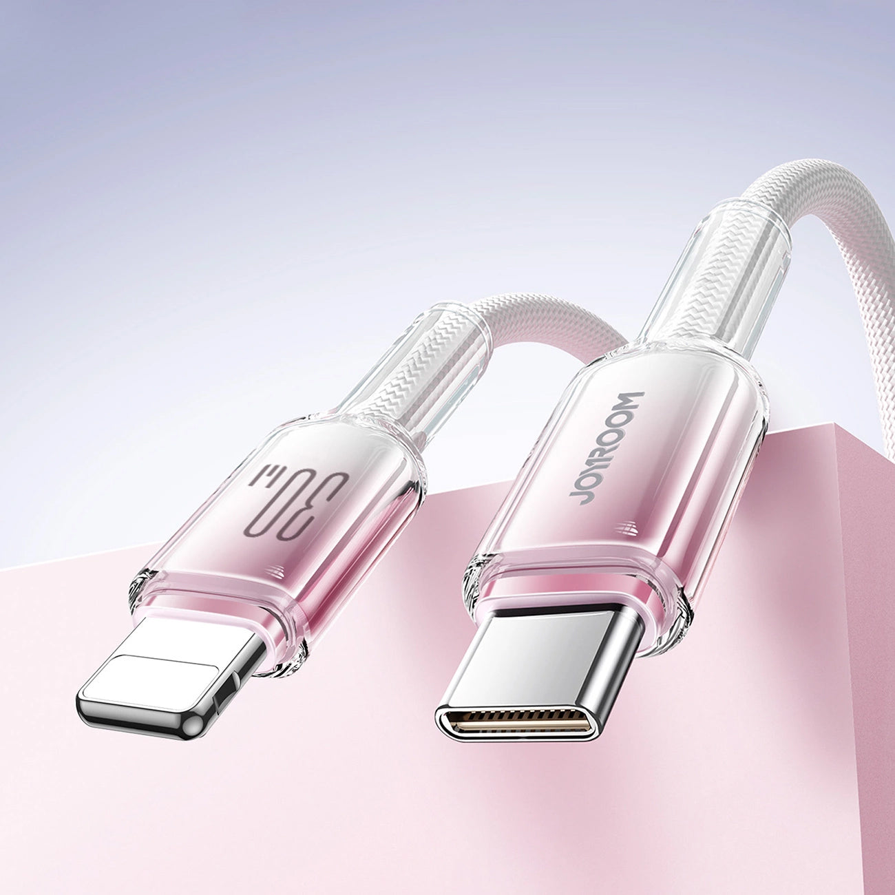 USB-C - Lightning Data- en Oplaadkabel Joyroom S-A42, 30W, 1,2m, Wit
