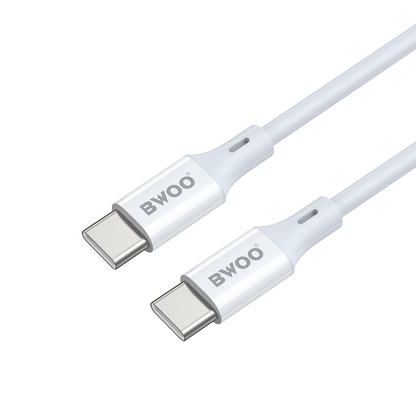 USB-C Data- en Oplaadkabel - USB-C BWOO BO-X283CC-2M, 60W, 2m, Wit
