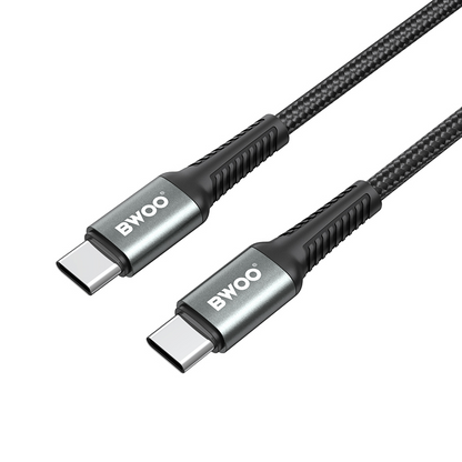 Câble de données et de charge USB-C - USB-C BWOO BO-X288C-C, 60W, 1m, Noir