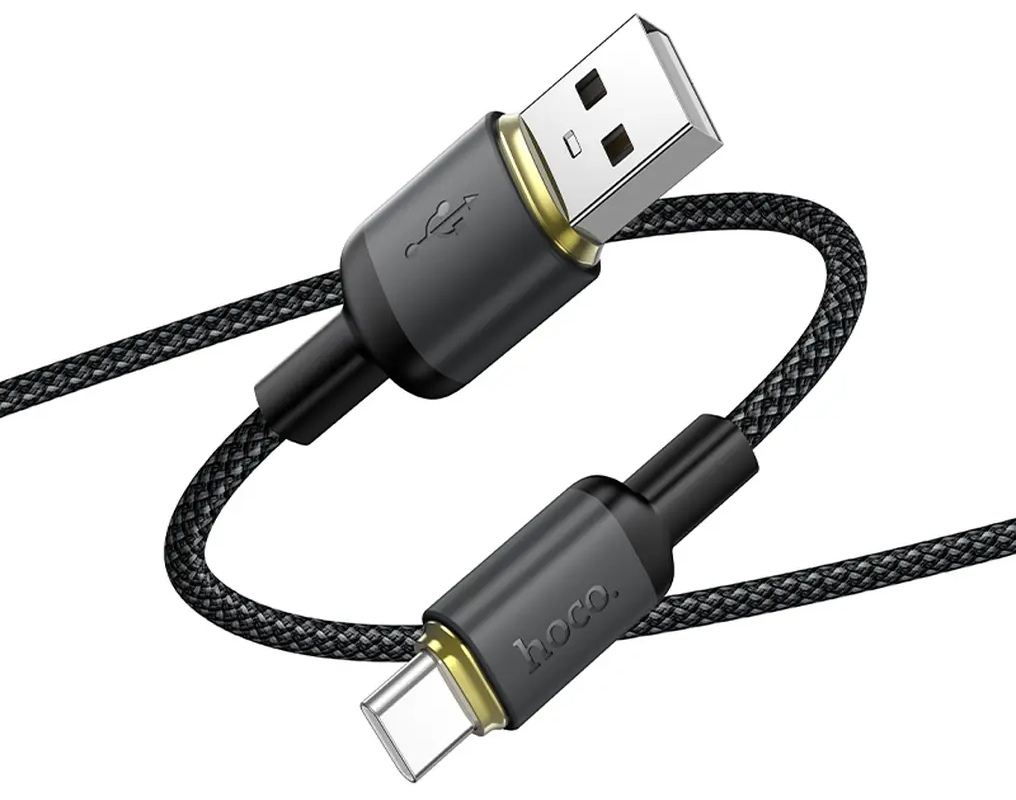 Daten- und Ladekabel USB-A - USB-C HOCO X128 Benefit, 36W, 1m, Schwarz