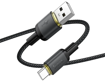 Daten- und Ladekabel USB-A - USB-C HOCO X128 Benefit, 36W, 1m, Schwarz
