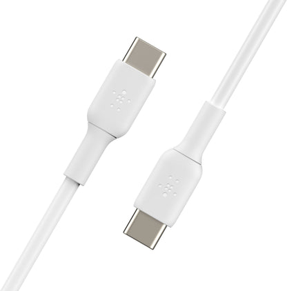 Câble de données et de charge USB-C - USB-C Belkin BoostCharge, 60W, 1m, Blanc CAB003bt1MWH