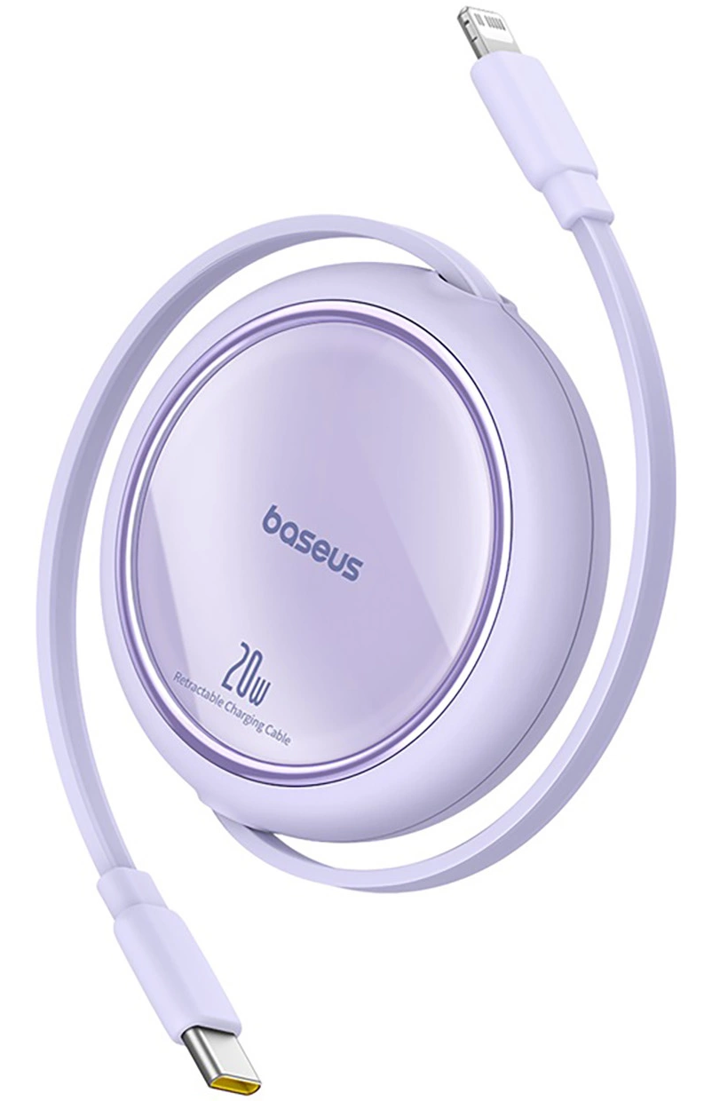 Daten- und Ladekabel USB-C - Lightning Baseus Free2Pull Mini Retractable, 20W, Lila P10364501511-00