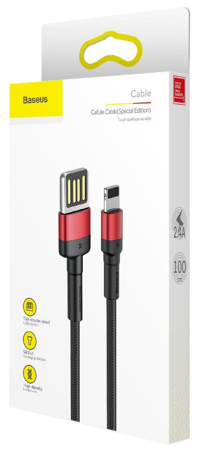 Gegevens- en oplaadkabel USB-A - Lightning Baseus Cafule, 18W, 1m, Rood CALKLF-G91 