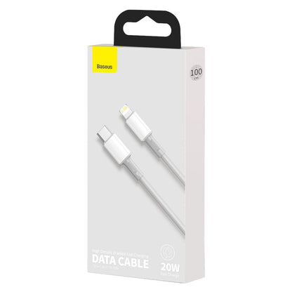 Baseus Gevlochten USB-C - Lightning Data- en oplaadkabel met hoge dichtheid, 20W, 1m, Wit CATLGD-02