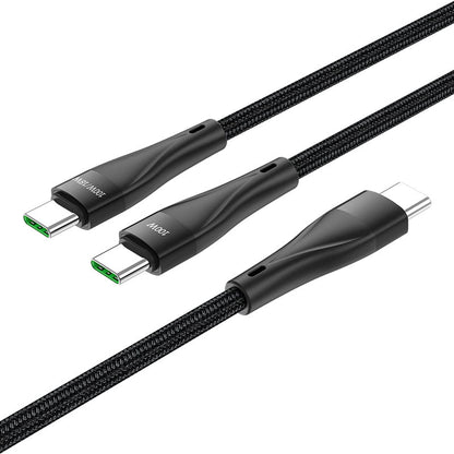 USB-C data- en oplaadkabel - USB-C HOCO U102 Super, 100W, 1,2 m, zwart